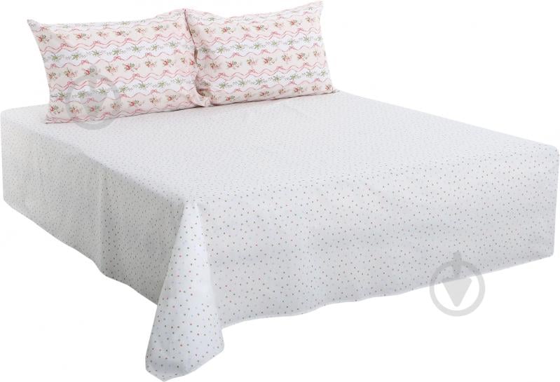 Комплект постельного белья Basic Кантри 1 2,0 белый с розовым La Nuit - фото 2