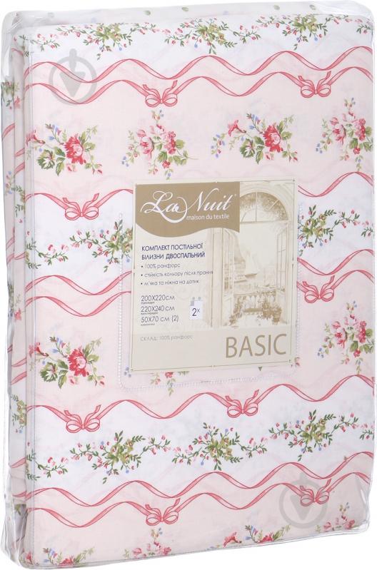 Комплект постельного белья Basic Кантри 1 2,0 белый с розовым La Nuit - фото 6