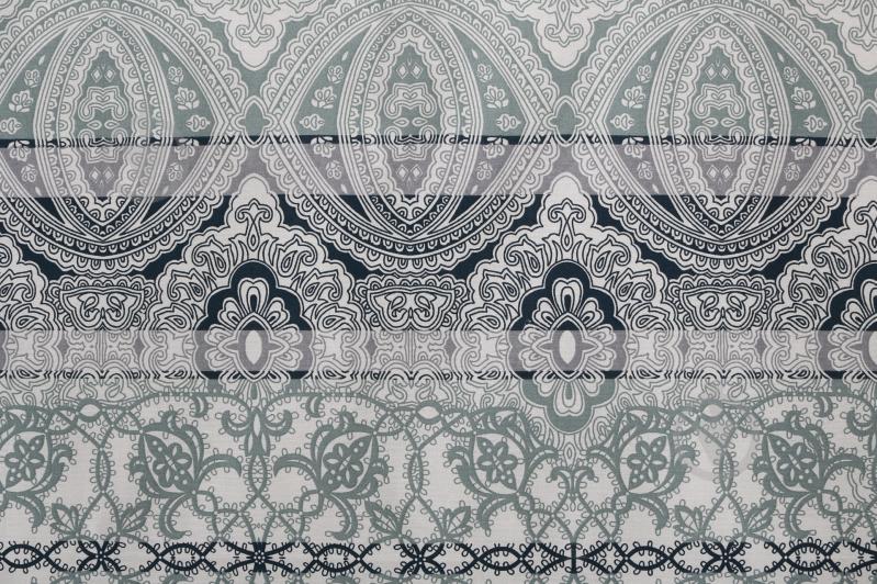 Комплект постельного белья Будур 2,0 серый с зеленым UP! (Underprice) - фото 3