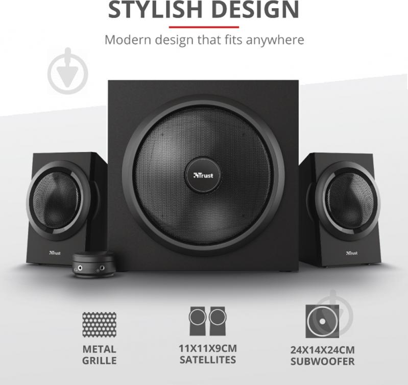 Акустическая система Trust Yuri Speaker Set 2.1 black - фото 9