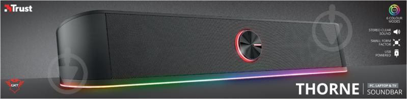 Акустична система Trust GXT 619 Thorne RGB Illuminated Soundbar 1.0 black (24007) - фото 11