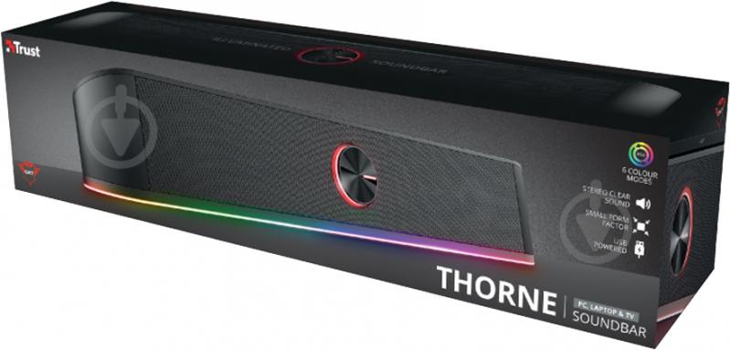 Акустическая система Trust GXT 619 Thorne RGB Illuminated Soundbar 1.0 black (24007) - фото 12