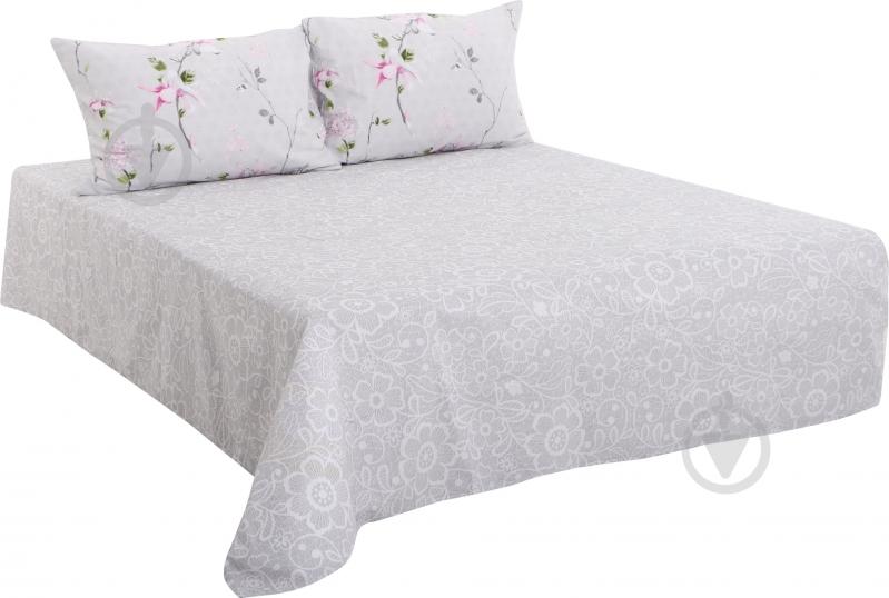 Комплект постельного белья Floral 2,0 серо-розовый Ibodo - фото 2