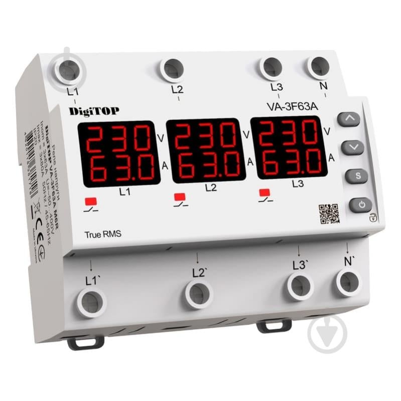 Реле напряжения и тока DigiTOP VA-3F63A M6R - фото 1