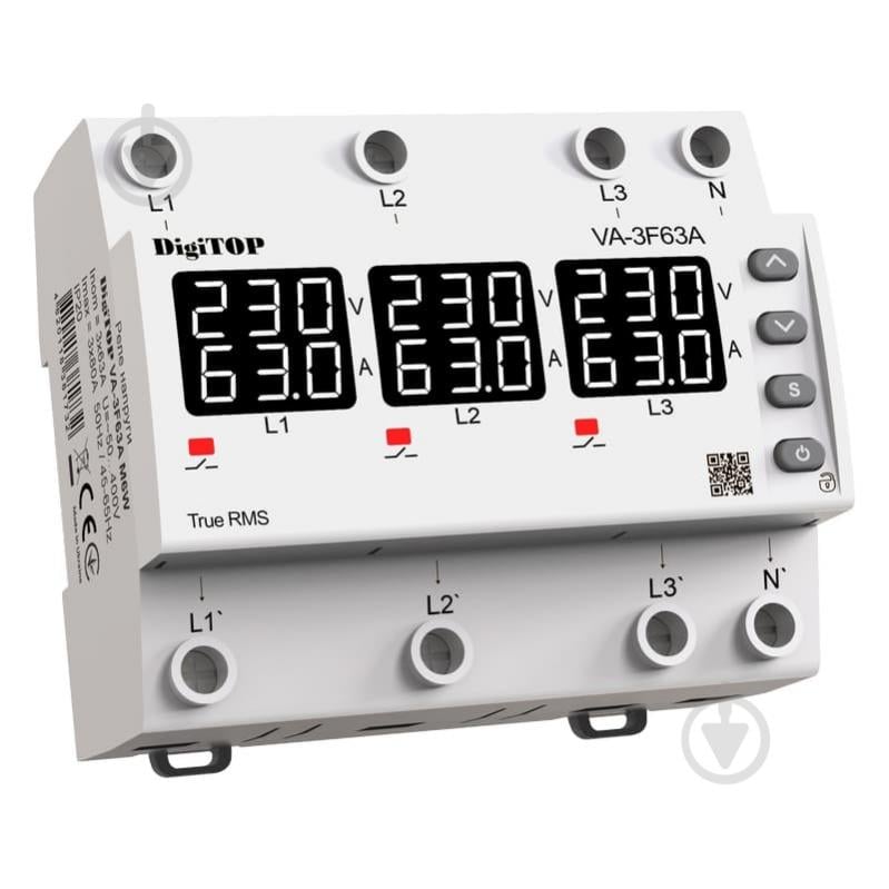 Реле напряжения и тока DigiTOP VA-3F63A M6W - фото 1 Реле напряжения и тока DigiTOP VA-3F63A M6W - фото 1
