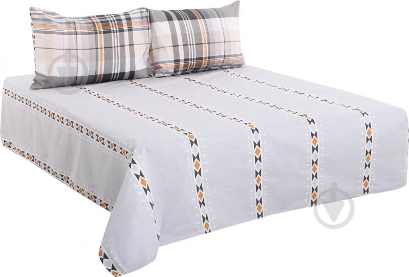 Комплект постельного белья Naples семейный серый с желтым Ibodo - фото 2