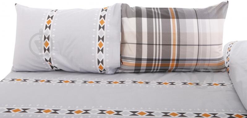 Комплект постельного белья Naples семейный серый с желтым Ibodo - фото 3