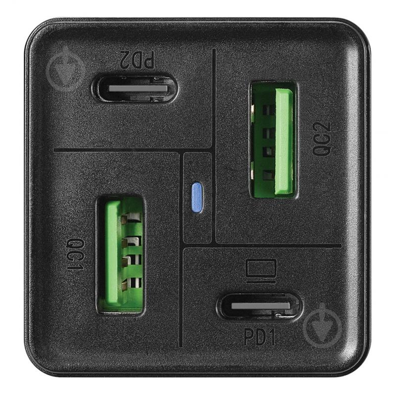 Зарядний пристрій Sandberg 4 в 1 2xUSB-C 2xUSB PD 65W QC 3.0 20 Вт Black 441-45 - фото 2