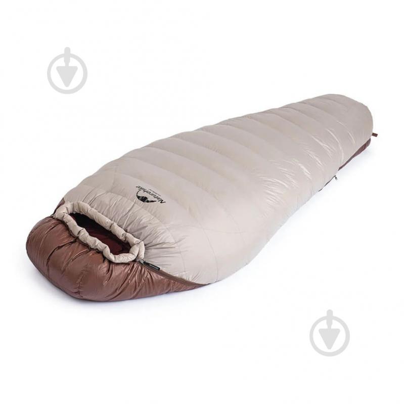 Спальный мешок Naturehike с натуральным пухом Snowbird NH20YD001, р-р L, коричневый 720 г (-3 °C / -22 °C) - фото 4