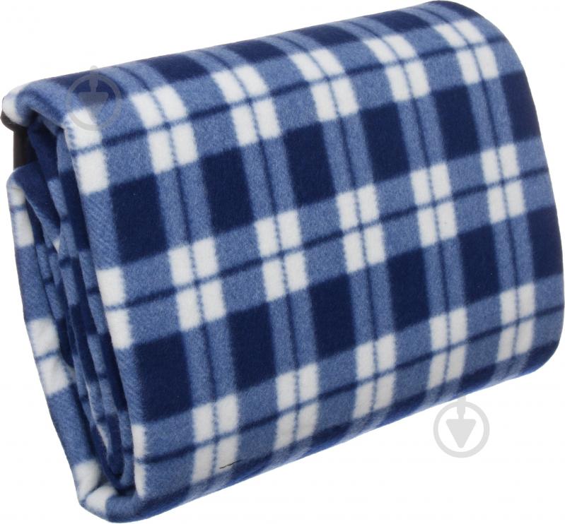 Плед Клетка 135x175 см синий - фото 2