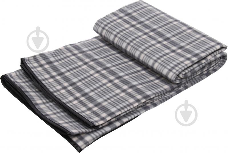 Плед Клетка 135x175 см серый - фото 1