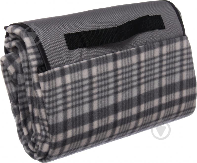 Плед Клетка 135x175 см серый - фото 3