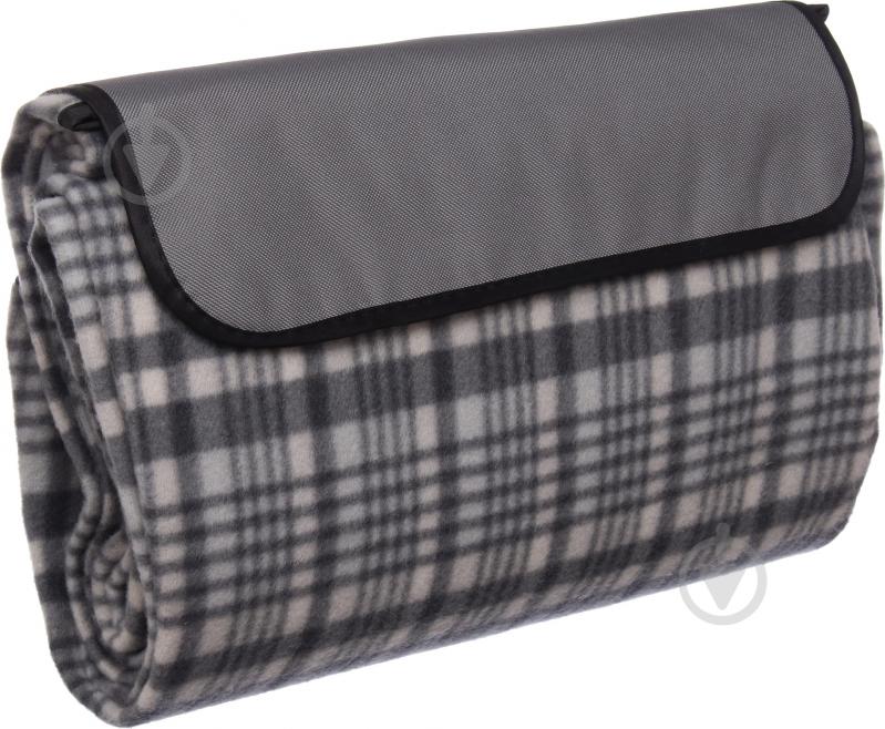 Плед Клетка 135x175 см серый - фото 2