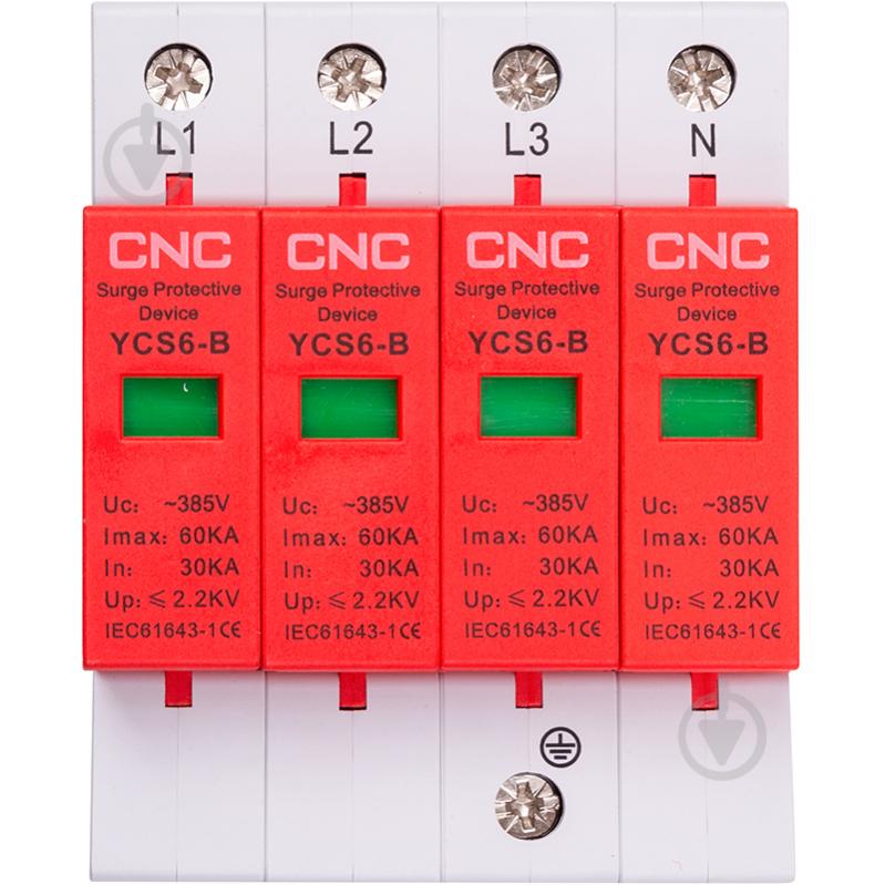 Устройство защиты от импульсных перенапряжений CNC YCS6-B 4P 30-60KA 385V NV821716 - фото 1