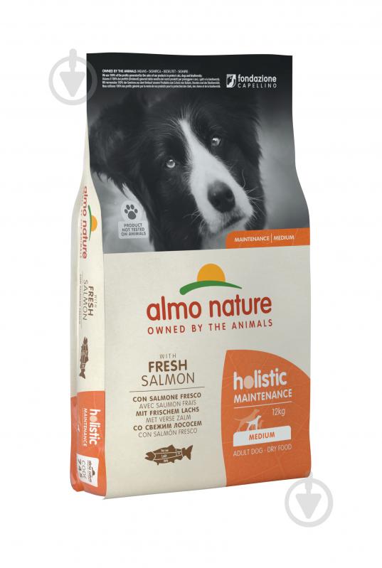 Корм сухий для середніх порід Almo Nature Holistic Dog M з лососем 12 кг - фото 1