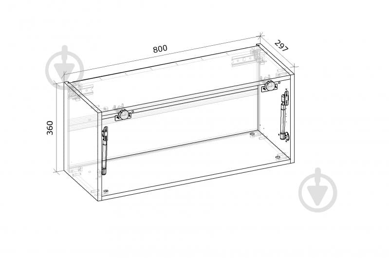 Шафа верхня Грейд з газліфтом LS (фас.СВ) Оптимум 800x360x297 мм білий - фото 2