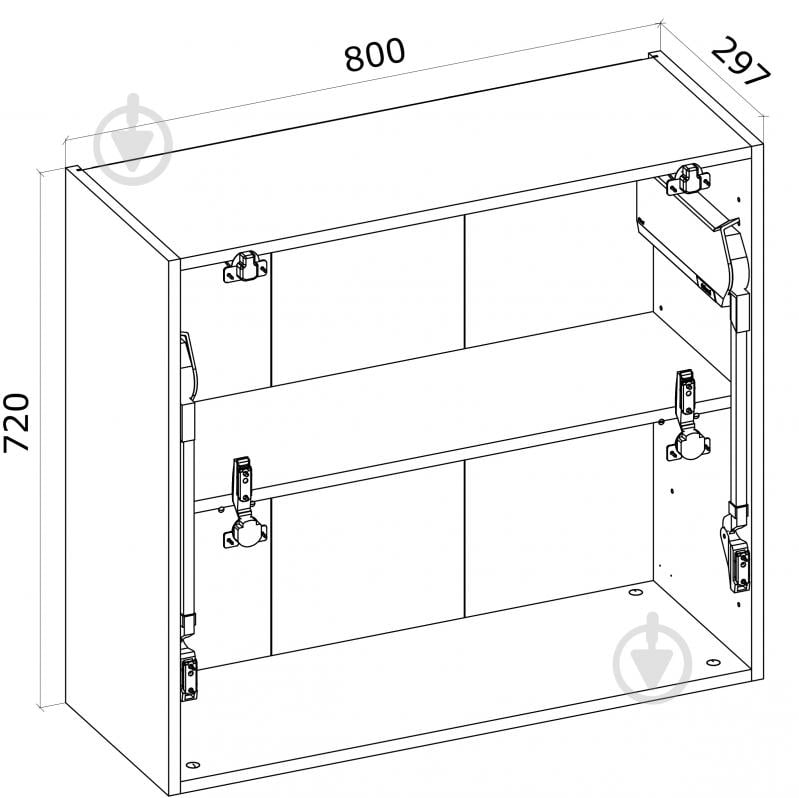 Шкаф верхний Грейд с подъемником HF-25 Оптимум 800x720x297 мм белый - фото 2