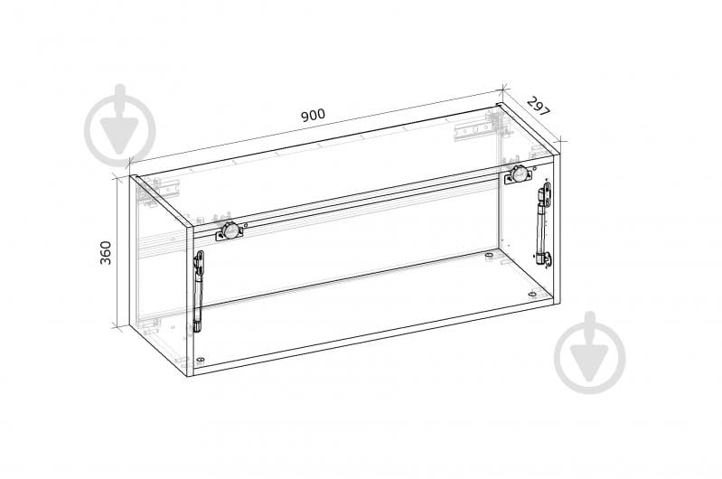 Шкаф верхний Грейд с газлифтом LS (фас.СВ) Оптимум 900x360x297 мм белый - фото 2