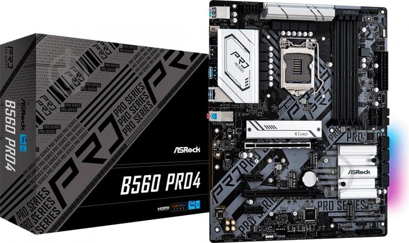 Материнская плата ASRock B560 PRO4 (Socket 1200, Intel B560, ATX) - фото 1