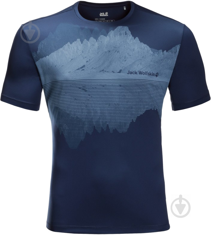 Футболка Jack Wolfskin PEAK GRAPHIC T M 1807181-1024 р.XL темно-синий - фото 1