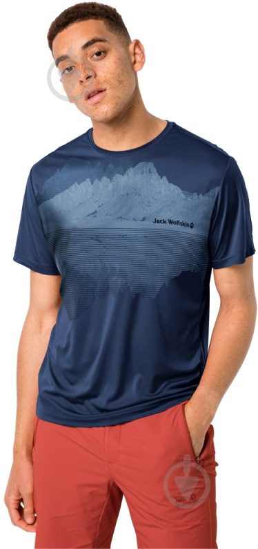 Футболка Jack Wolfskin PEAK GRAPHIC T M 1807181-1024 р.XL темно-синий - фото 2