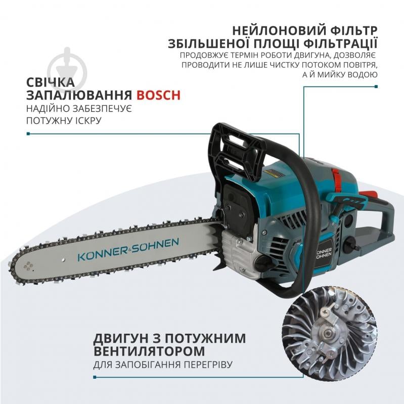 Бензопила Konner&Sohnen KS CS21G-16 - фото 8