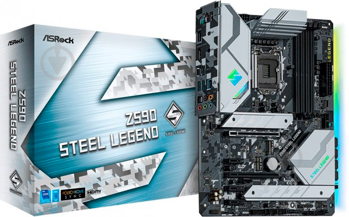 Материнська плата ASRock Z590 STEEL LEGEND (Socket 1200, Intel Z590, ATX) - фото 4