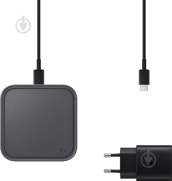 Бездротовий зарядний пристрій Samsung 15W Wireless Charger Pad with TA Black (EP-P2400TBRGRU) - фото 3