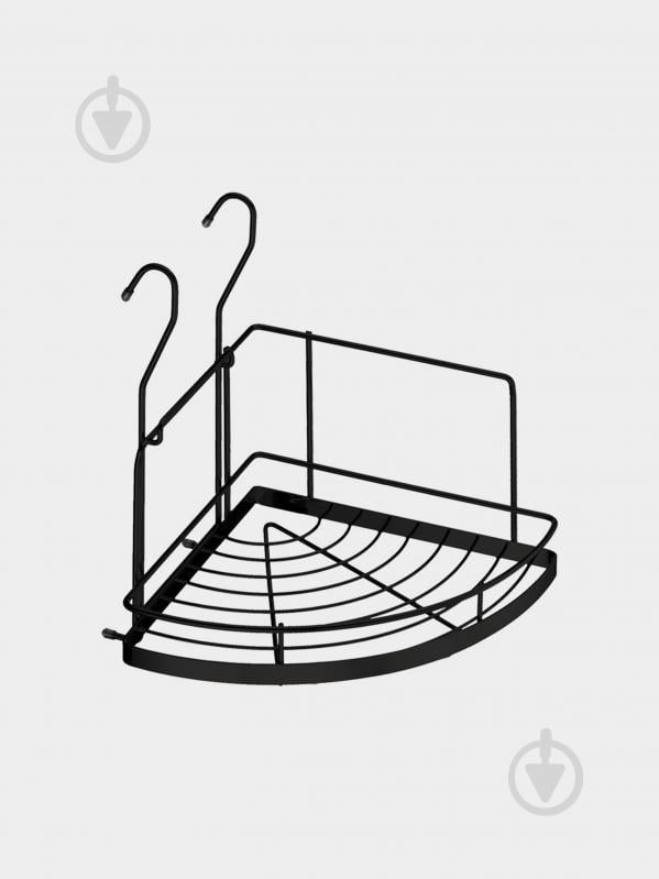Полка на рейлинг Homax YJ-G301 A BL 320x280x320 мм угловая черный - фото 4