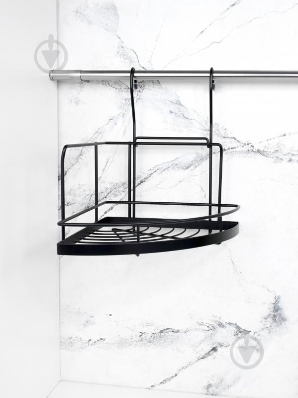 Полка на рейлинг Homax YJ-G301 A BL 320x280x320 мм угловая черный - фото 6