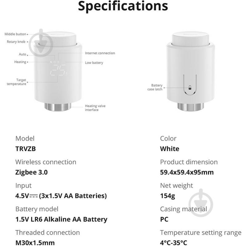 Контроллер умного дома Sonoff Zigbee TRVZB белый - фото 4