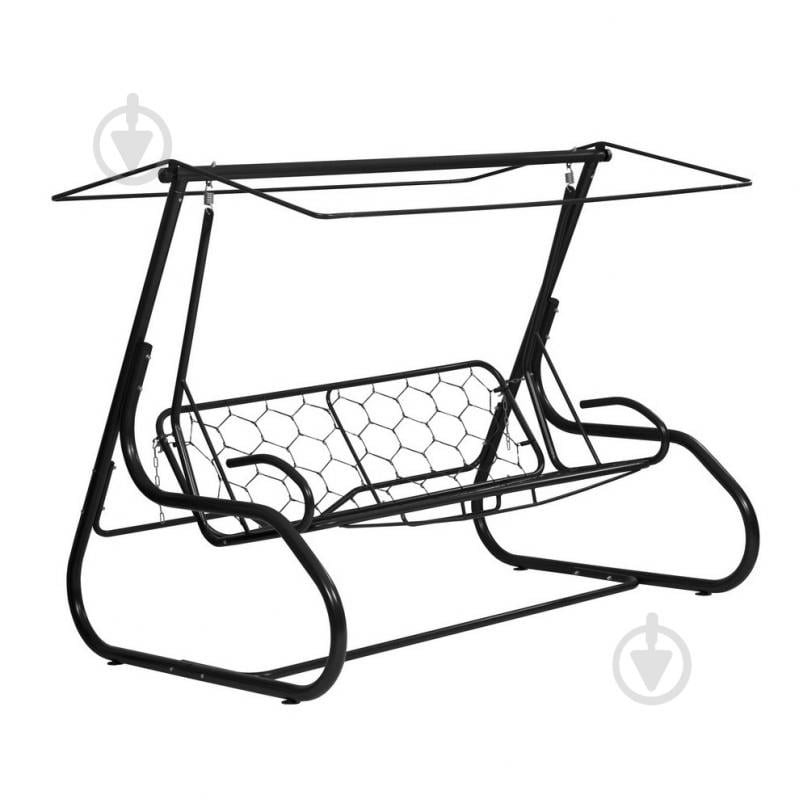 Качели с навесом Фемели-2 Клеточка" 3-4-х местная с москитной сеткой - фото 4