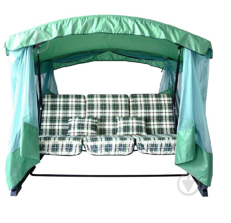 Качели с навесом Фемели-2 Клеточка" 3-4-х местная с москитной сеткой - фото 1