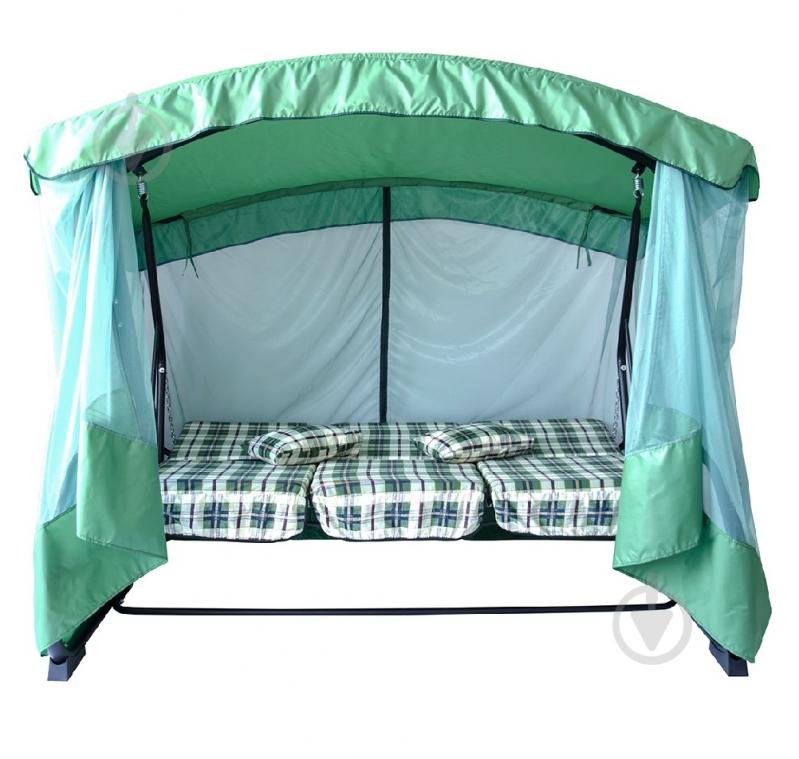 Качели с навесом Фемели-2 Клеточка" 3-4-х местная с москитной сеткой - фото 2