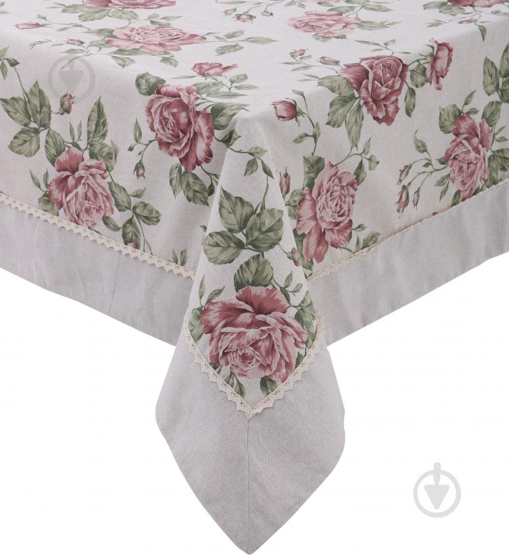 Скатерть large pink Rose 140x180 см бежевый с рисунком Прованс - фото 1 Скатерть large pink Rose 140x180 см бежевый с рисунком Прованс - фото 1