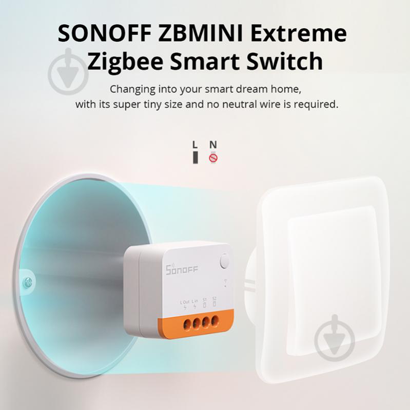 Комплект пристроїв розумного дому Sonoff комутатор Zigbee ZBMINIL білий - фото 5