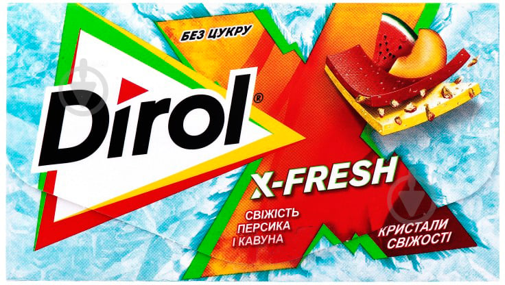 Жевательная резинка Dirol X-Fresh со вкусом персика и арбуза 13,5 г - фото 1