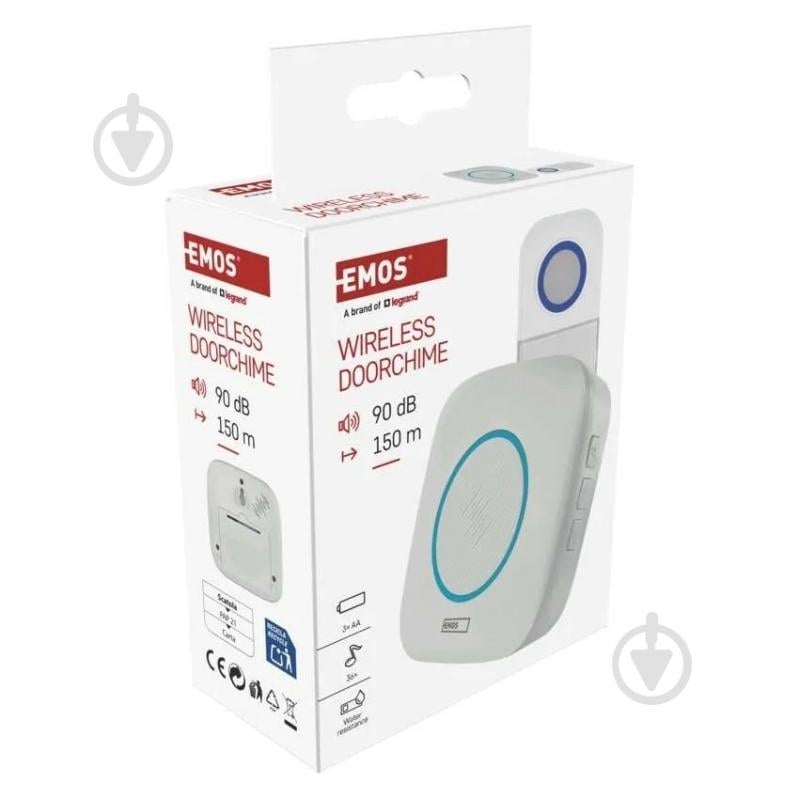 Дзвінок бездротовий Emos 3xAA білий P5736 - фото 11