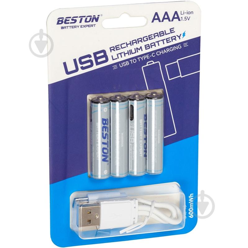 Акумулятор Beston AAA 1.5V 400mah Li-ion (3AC-18) 4 шт. (AA620272) - фото 4