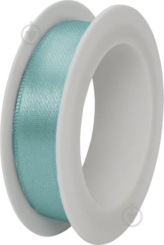 Лента декоративная STEWO Satin spool turquoise 1,5 см 3 м бирюзовый - фото 1