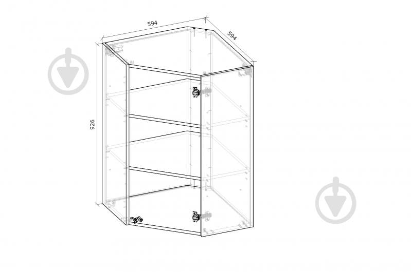 Шафа верхня Грейд Оптимум кутова 594x926x594 мм білий - фото 2
