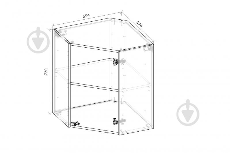 Шкаф верхний Грейд Оптимум угловая 594x720x594 мм белый - фото 2