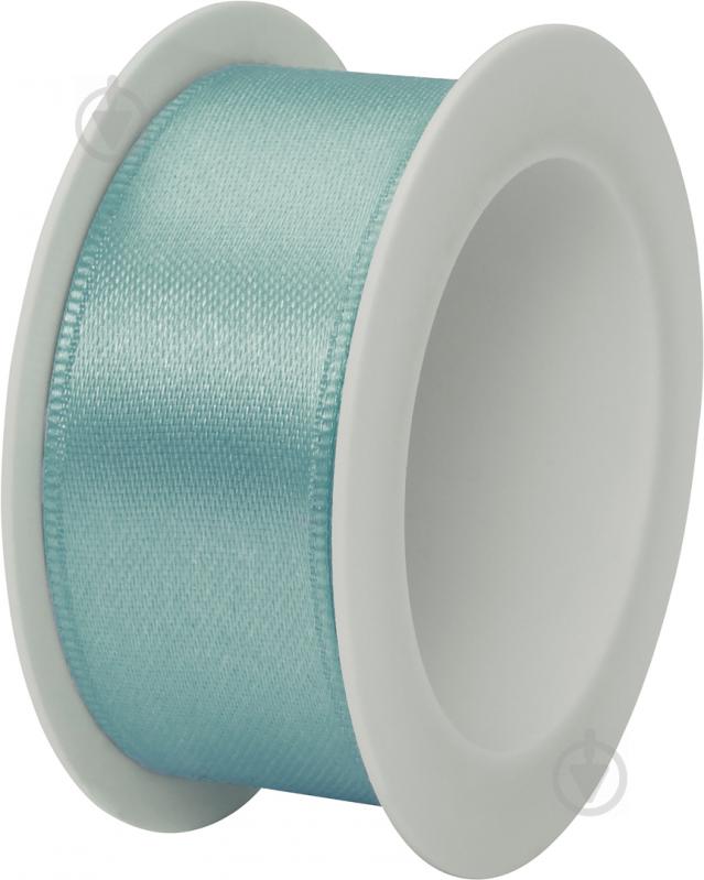 Лента декоративная STEWO Satin spool turquoise 2,5 см 3 м бирюзовый - фото 1