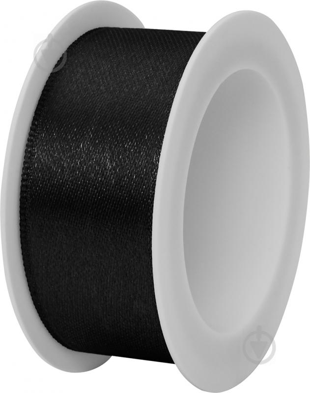 Стрічка декоративна STEWO Satin spool 2,5 см 3 м чорний - фото 1