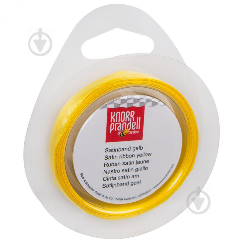 Лента декоративная Knorr Prandell Лента сатиновая желтая ribbon 3mm 10m yellow 0,3 см 10 м желтый - фото 1