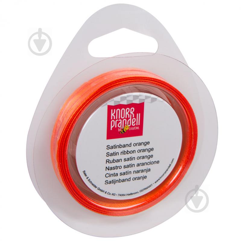 Лента декоративная Knorr Prandell Лента сатиновая оранжевая ribbon 3mm 10m orange 0,3 см 10 м апельсиновый - фото 1