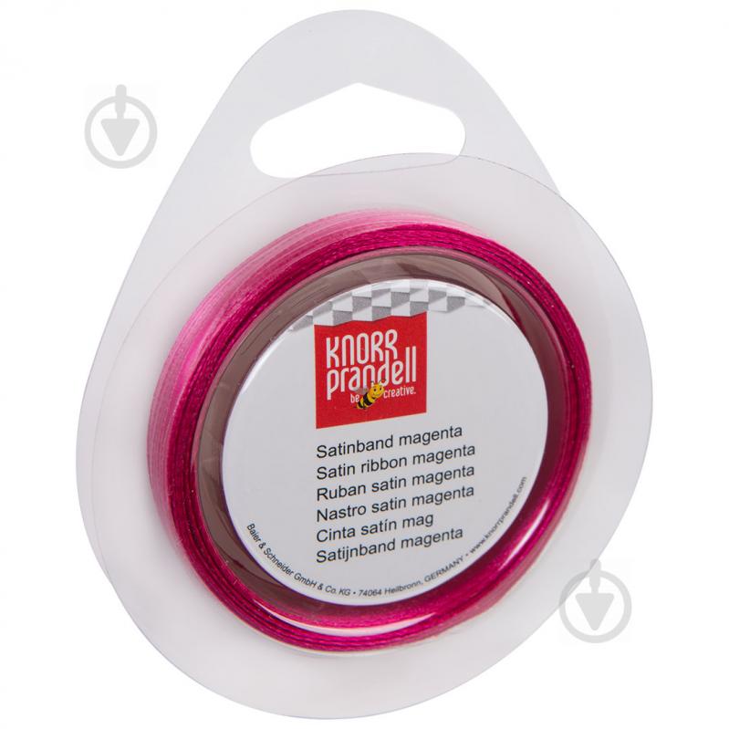 Лента декоративная Knorr Prandell Лента сатиновая розовая ribbon 3mm 10m magenta 0,3 см 10 м алый - фото 1