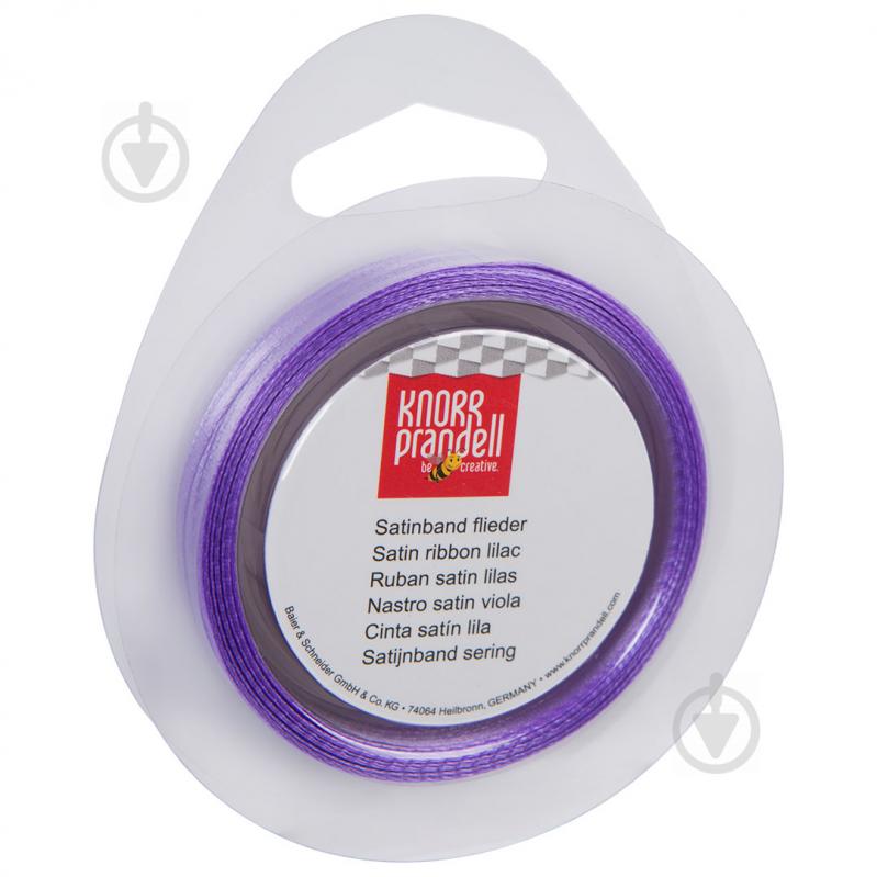 Лента декоративная Knorr Prandell Лента сатиновая сиреневая ribbon 3mm 10m lilac 0,3 см 10 м сиреневый - фото 1