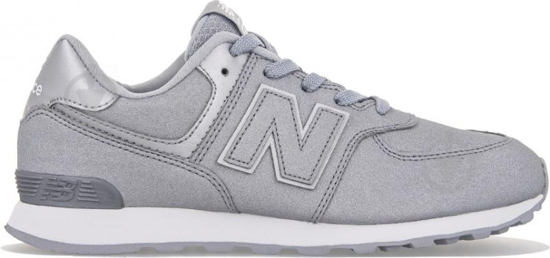 Кроссовки для девочек New Balance 574 GC574KS р.21,5 серебряные - фото 1