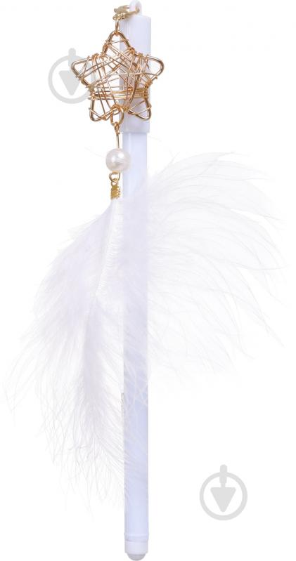 Ручка гелевая Feather&star белая - фото 1